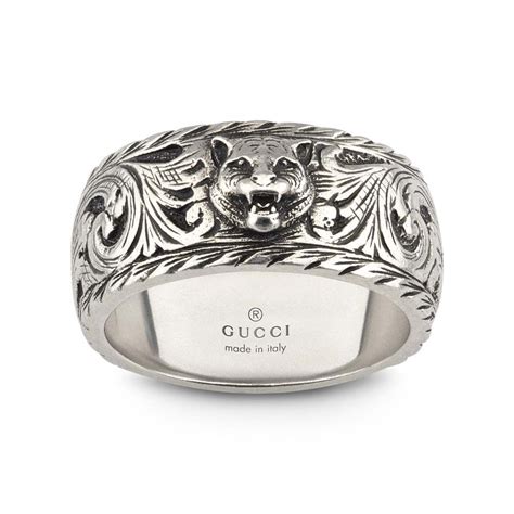 fine gucci rings for men|Gucci men's feline ring.